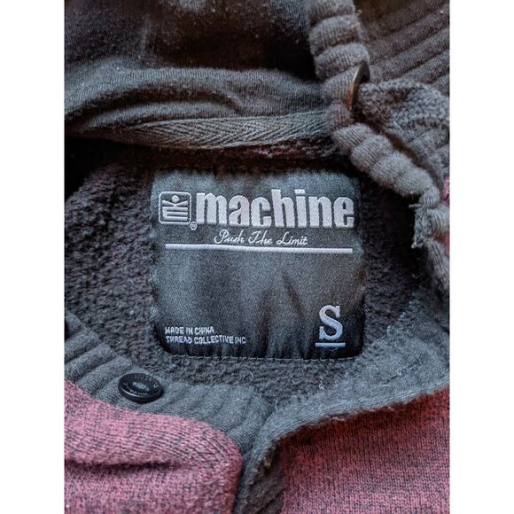 MK Machine Push the Limit Hoodie Hooded Sweatshirt Pullover Size S Red & Black - Picture 3 of 8